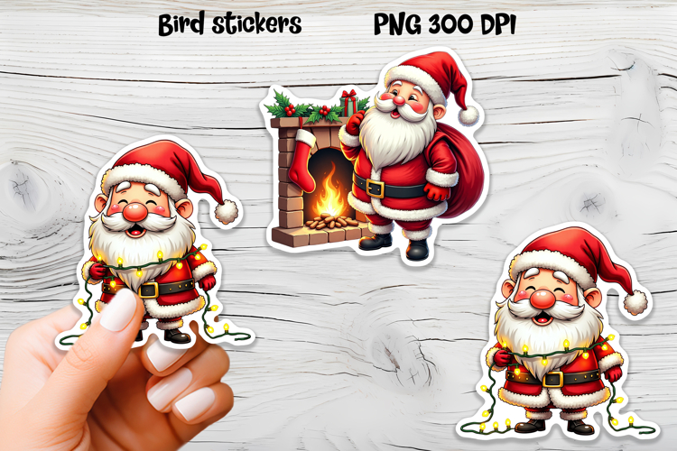 Christmas Santa Claus stickers | Printable Christmas sticker