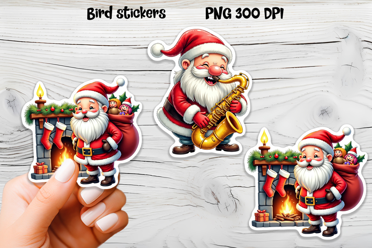Christmas Santa Claus stickers | Printable Christmas sticker