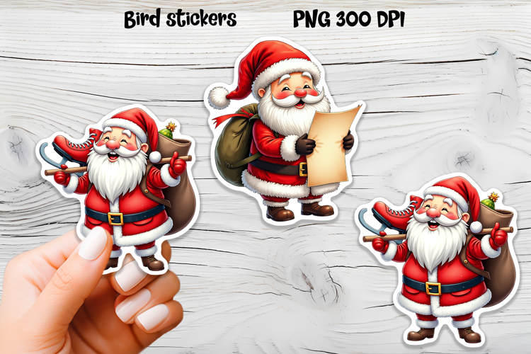 Christmas Santa Claus stickers | Printable Christmas sticker