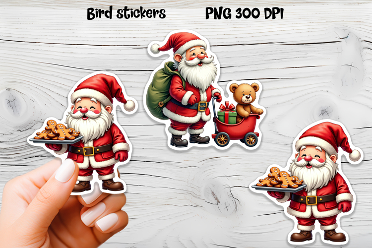 Christmas Santa Claus stickers | Printable Christmas sticker
