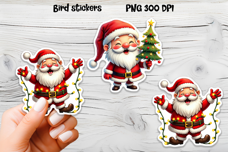 Christmas Santa Claus stickers | Printable Christmas sticker