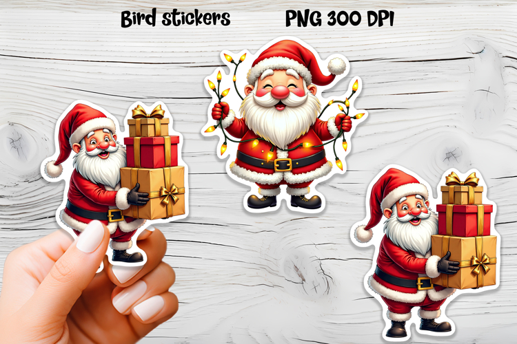 Christmas Santa Claus stickers | Printable Christmas sticker