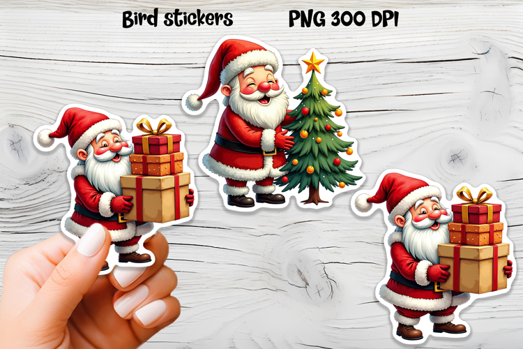Christmas Santa Claus stickers | Printable Christmas sticker