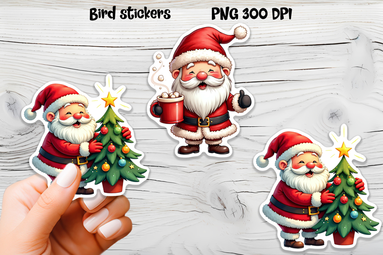 Christmas Santa Claus stickers | Printable Christmas sticker