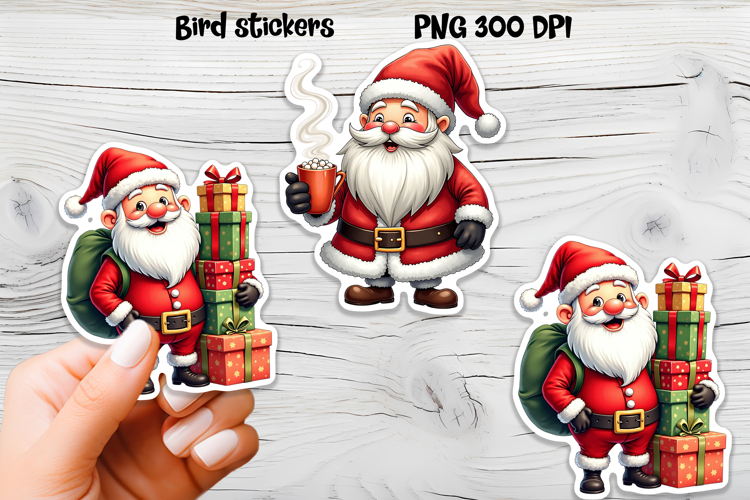 Christmas Santa Claus stickers | Printable Christmas sticker