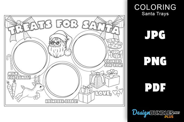 Santa Tray Coloring Page - Treats for Santa example image 1