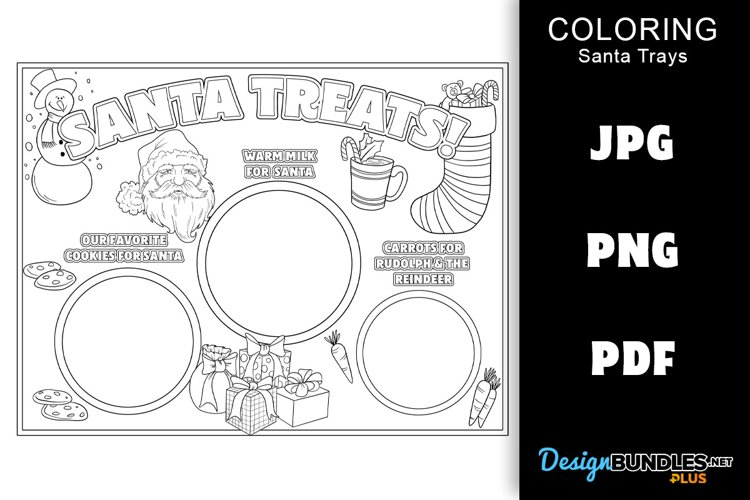 Santa Tray Coloring Page - Santa Treats example image 1