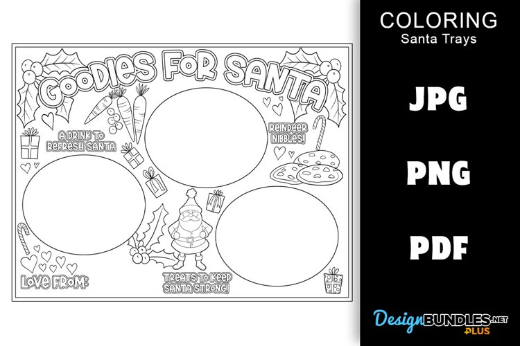 Santa Tray Coloring Page - Goodies for Santa example image 1