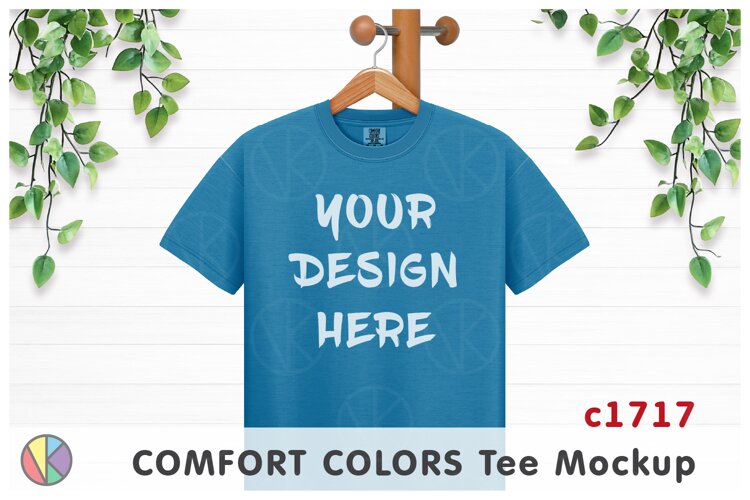 Sapphire Comfort Colors 1717 T-Shirt Mockup.