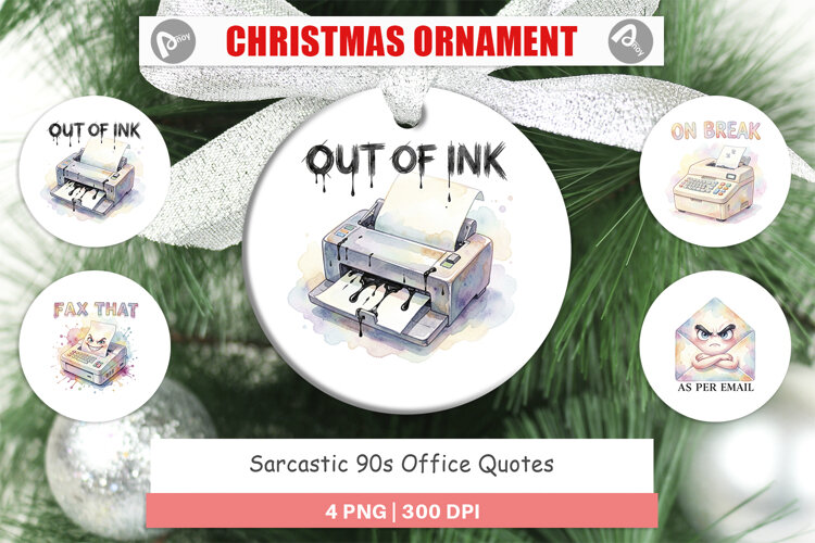 Sarcastic 90s Office Ornament example image 1