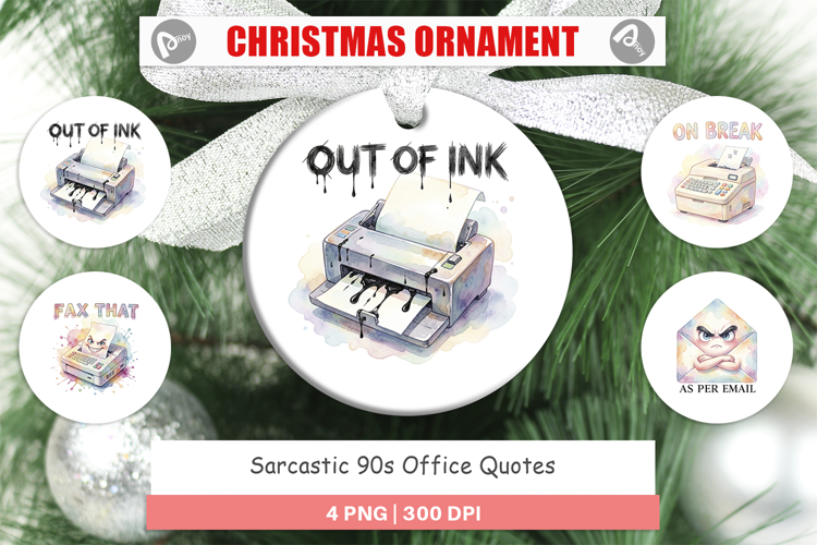 Sarcastic 90s Office Ornament