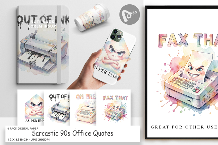 Sarcastic 90s Office Digital Paper