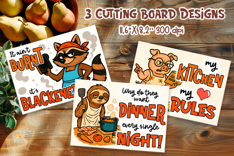 Sarcastic Kitchen Animals | Funny Cutting Board Sublimation