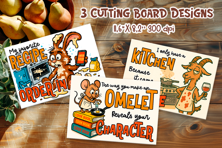 Sarcastic Kitchen Animals | Funny Cutting Board Sublimation