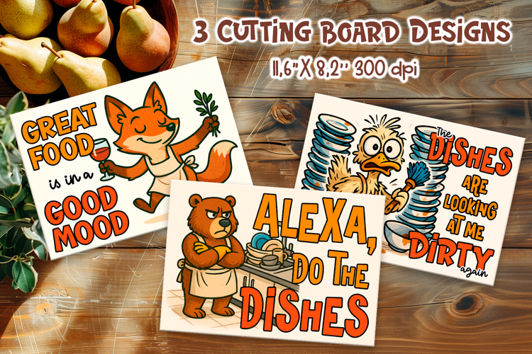 Sarcastic Kitchen Animals | Funny Cutting Board Sublimation