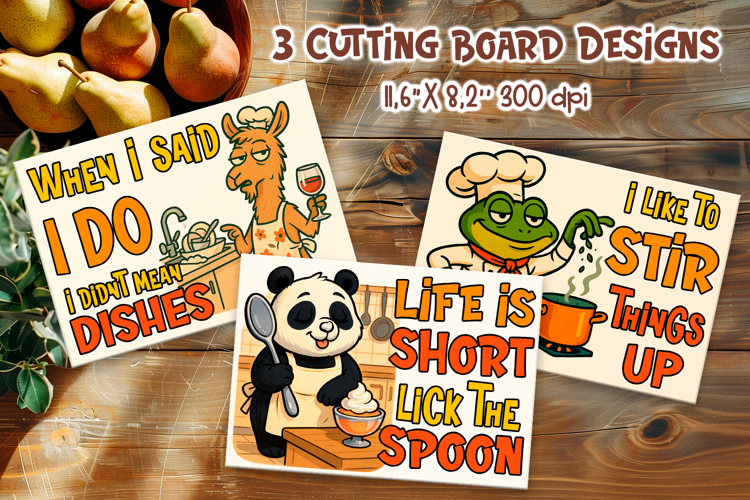 Sarcastic Kitchen Animals | Funny Cutting Board Sublimation