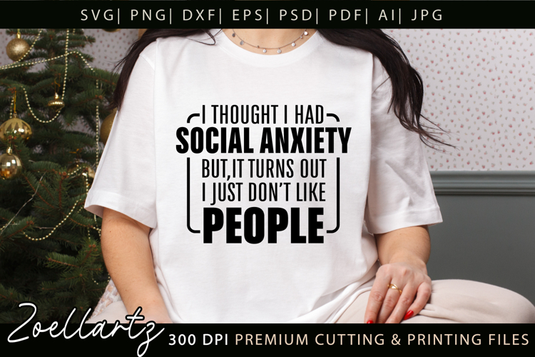 Funny Mental Health SVG Sarcastic Anxiety T-shirt Mug Design