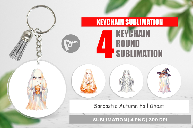 Sarcastic Autumn Fall Ghost Keychain