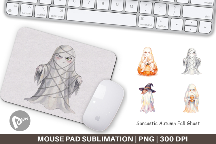 Sarcastic Autumn Fall Ghost Mouse Pad