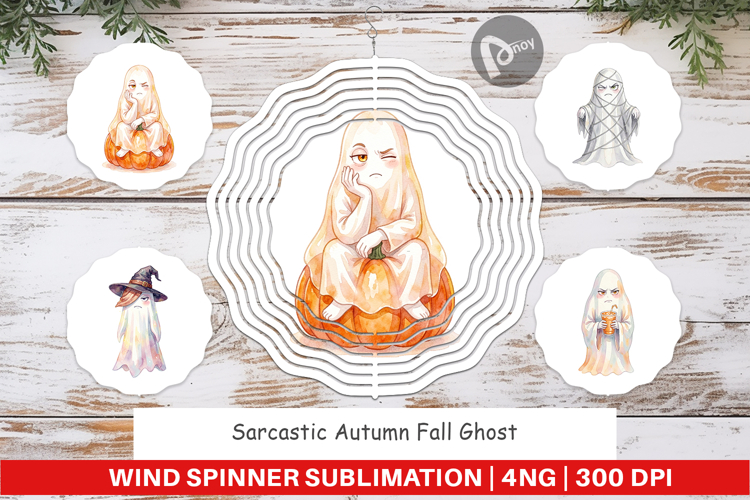 Sarcastic Autumn Ghost Wind Spinner