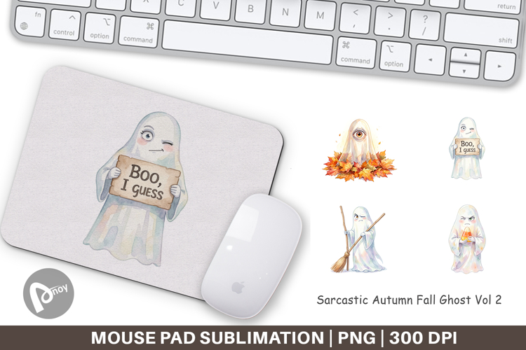 Sarcastic Autumn Fall Ghost Mouse Pad
