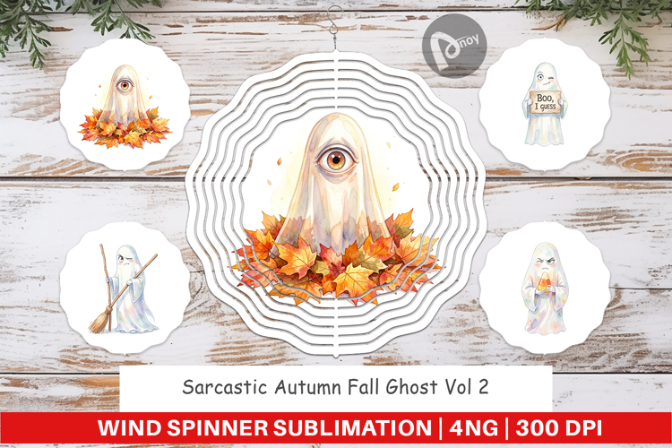 Sarcastic Autumn Ghost Wind Spinner