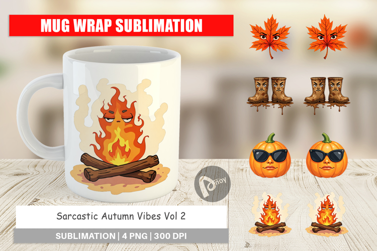 Mug Wrap Sarcastic Autumn Vibes