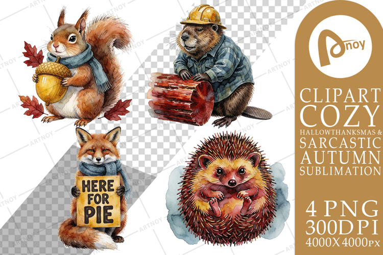 Autumn Woodland Critters Sublimation