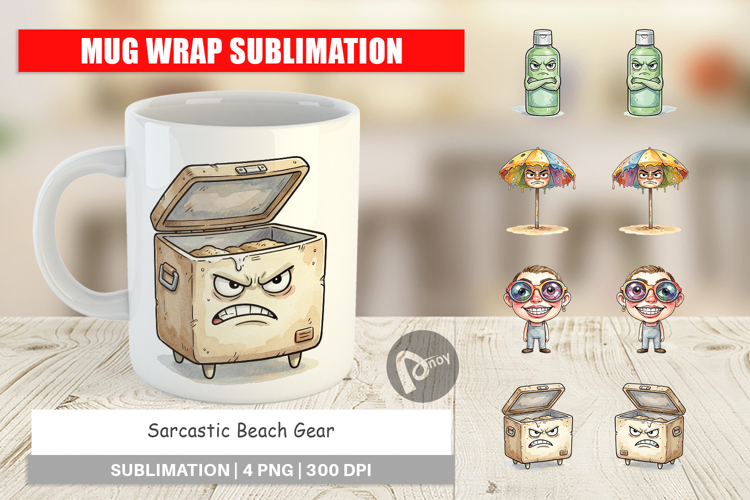 Sarcastic Beach Gear Mug Wrap