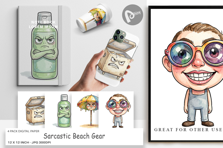 Sarcastic Beach Gear Digital Paper