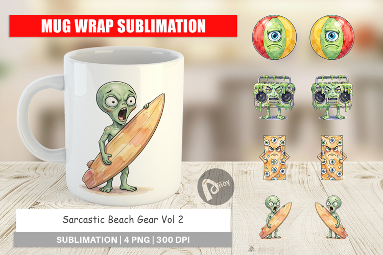 Sarcastic Beach Gear Mug Wrap