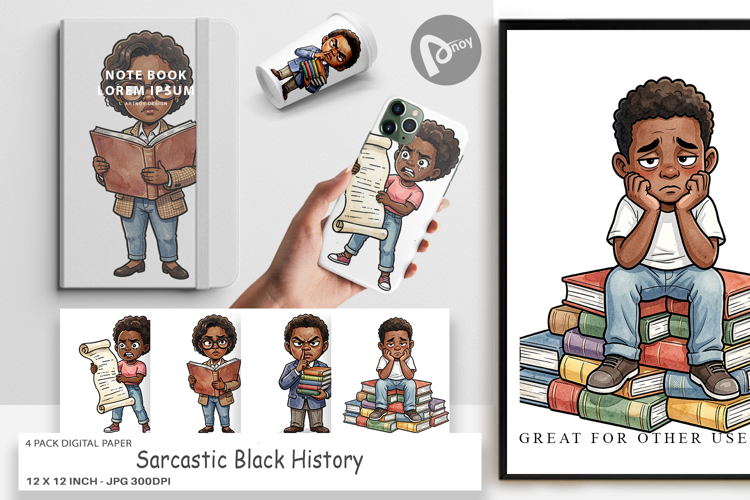 Sarcastic Black History Digital Paper