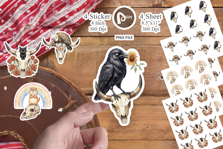 Sarcastic Boho Desert Skull Sticker