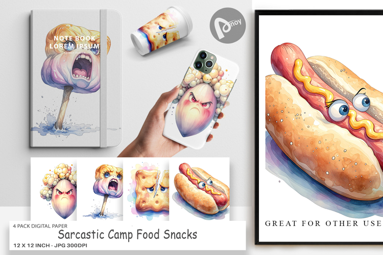 Sarcastic Camp Food Digital Paper