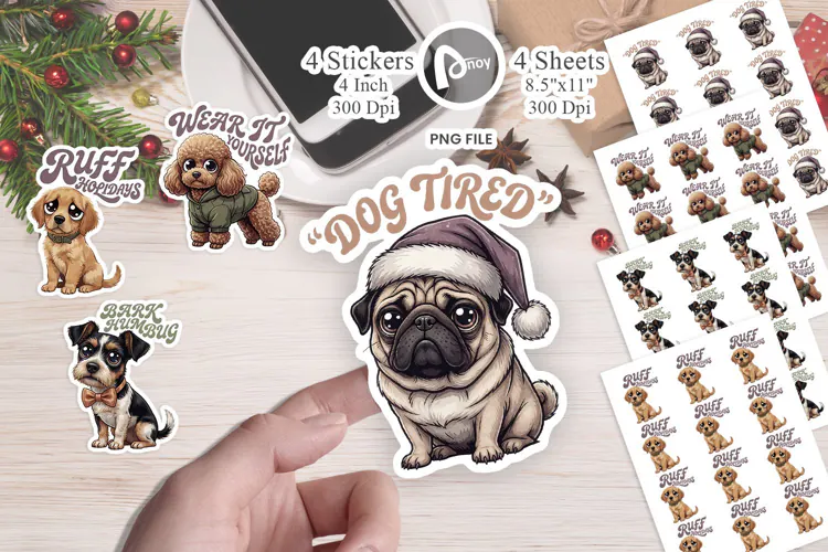 Sarcastic Canine Christmas Sticker