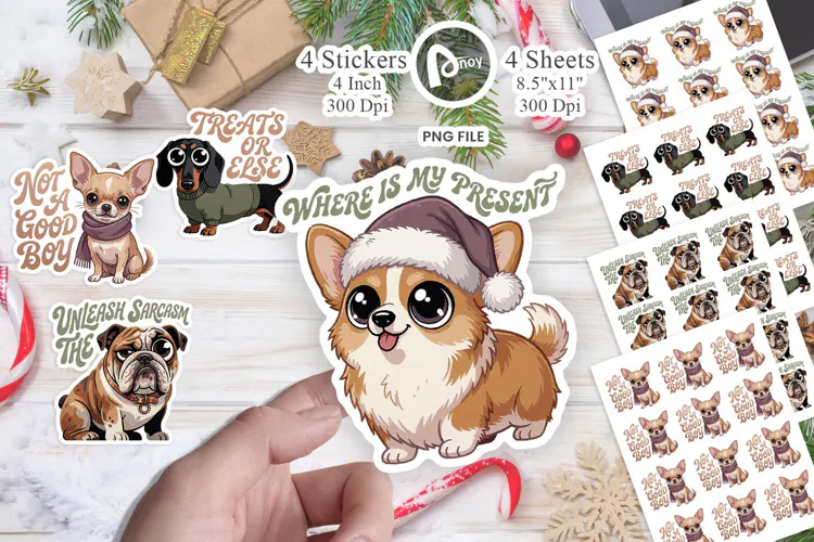 Sarcastic Canine Christmas Sticker