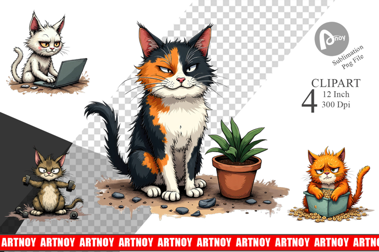 Cat Chaos Clipart