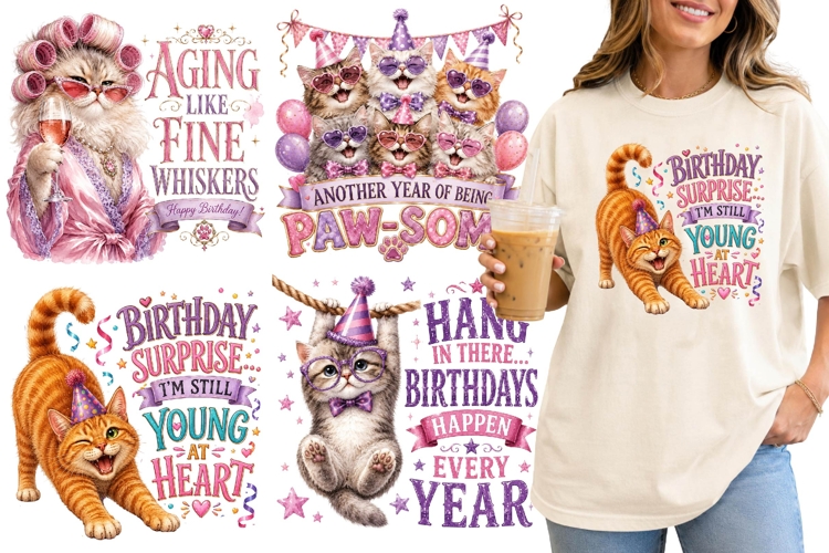 Sarcastic Cat Saying PNG, Birthday Pun Greetings, Sarcasm