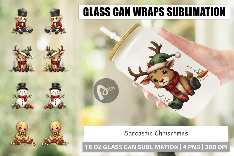 Sarcastic Christmas Glass Can