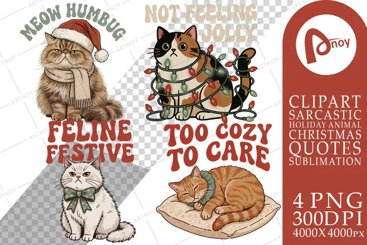Christmas Cat Quotes Sublimation