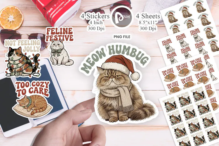 Christmas Cat Quotes Sticker