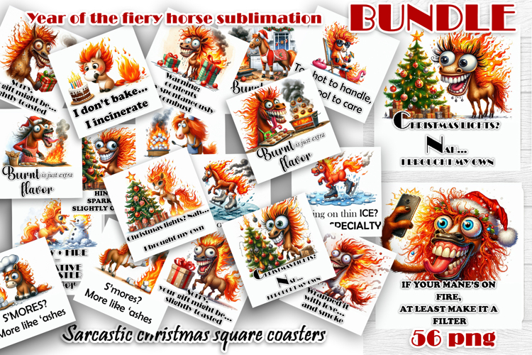 Sarcastic christmas animals year of the horse sublimation
