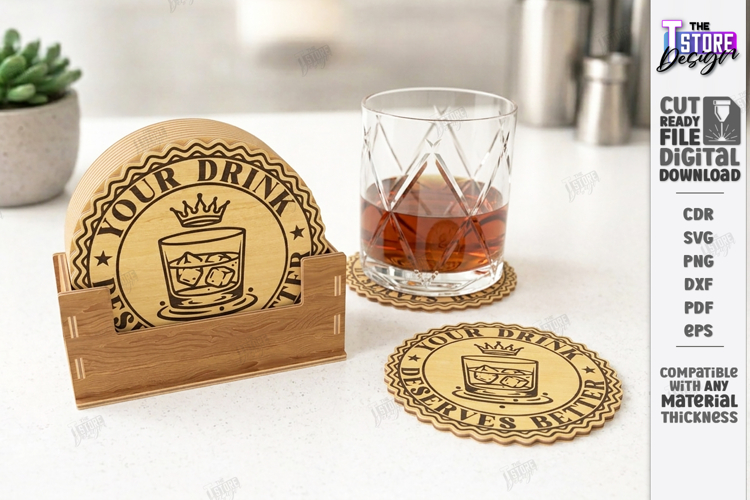 Sarcastic Coasters with Stand Laser Cut | Funny Designs SVG