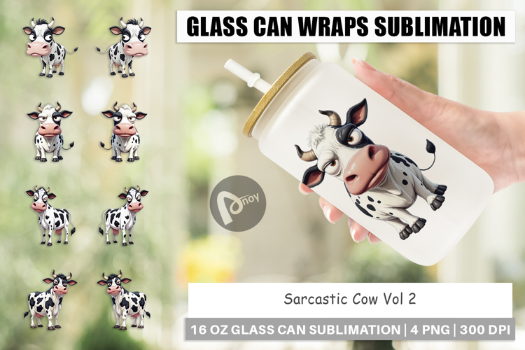 Glass Can Sarcastic Cow