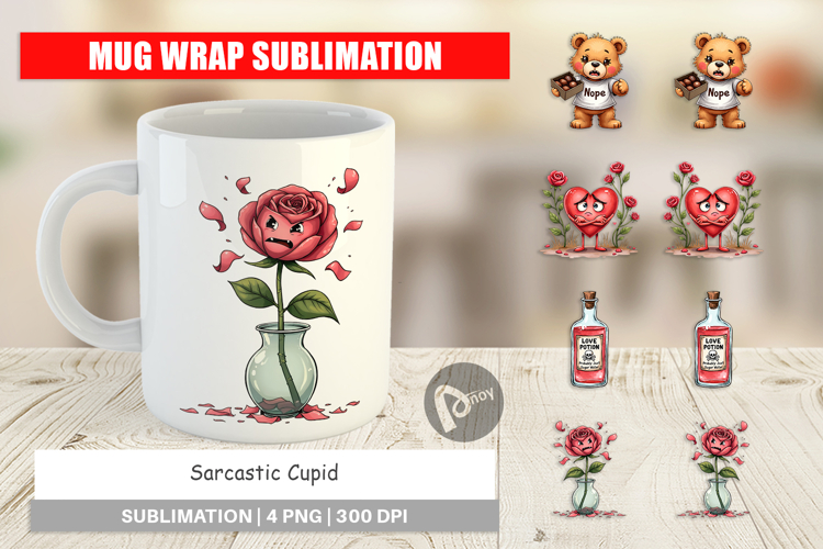Sarcastic Cupid Anti-Valentine Mug Wrap