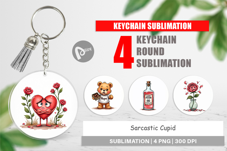 Sarcastic Cupid Anti-Valentine Keychain