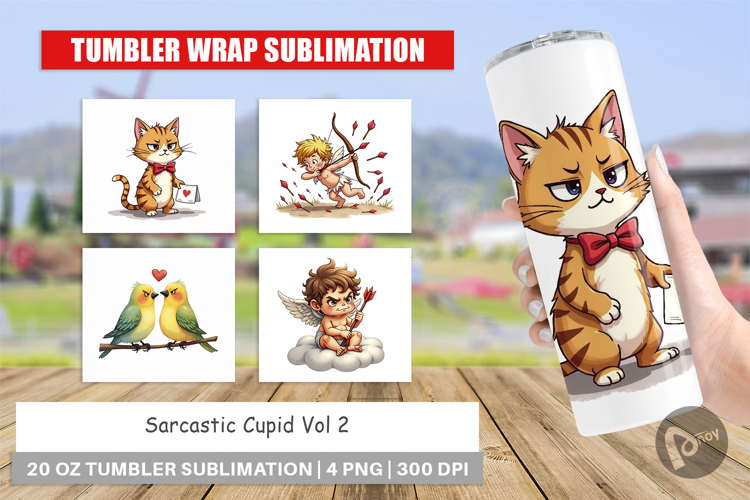 Sarcastic Cupid Anti-Valentine Tumbler