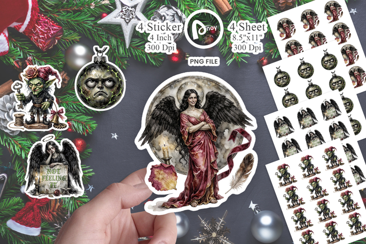 Dark Angel Ornament Sticker