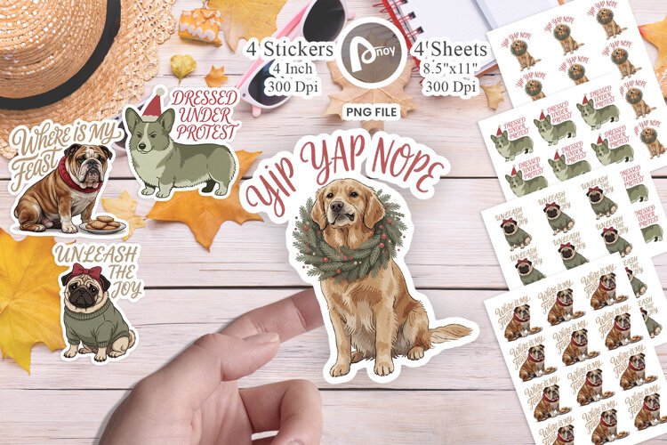 Festive Dog Quotes Sticker example image 1