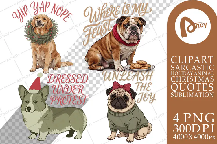 Festive Dog Quotes Sublimation